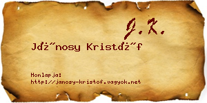 Jánosy Kristóf névjegykártya