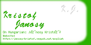 kristof janosy business card